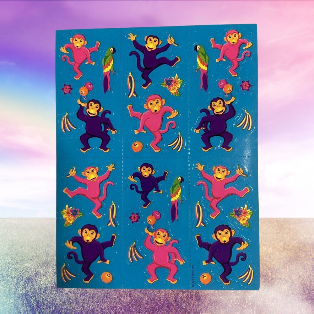 BANANAGINS Super Rare LISA FRANK 90s Sticker Sheet